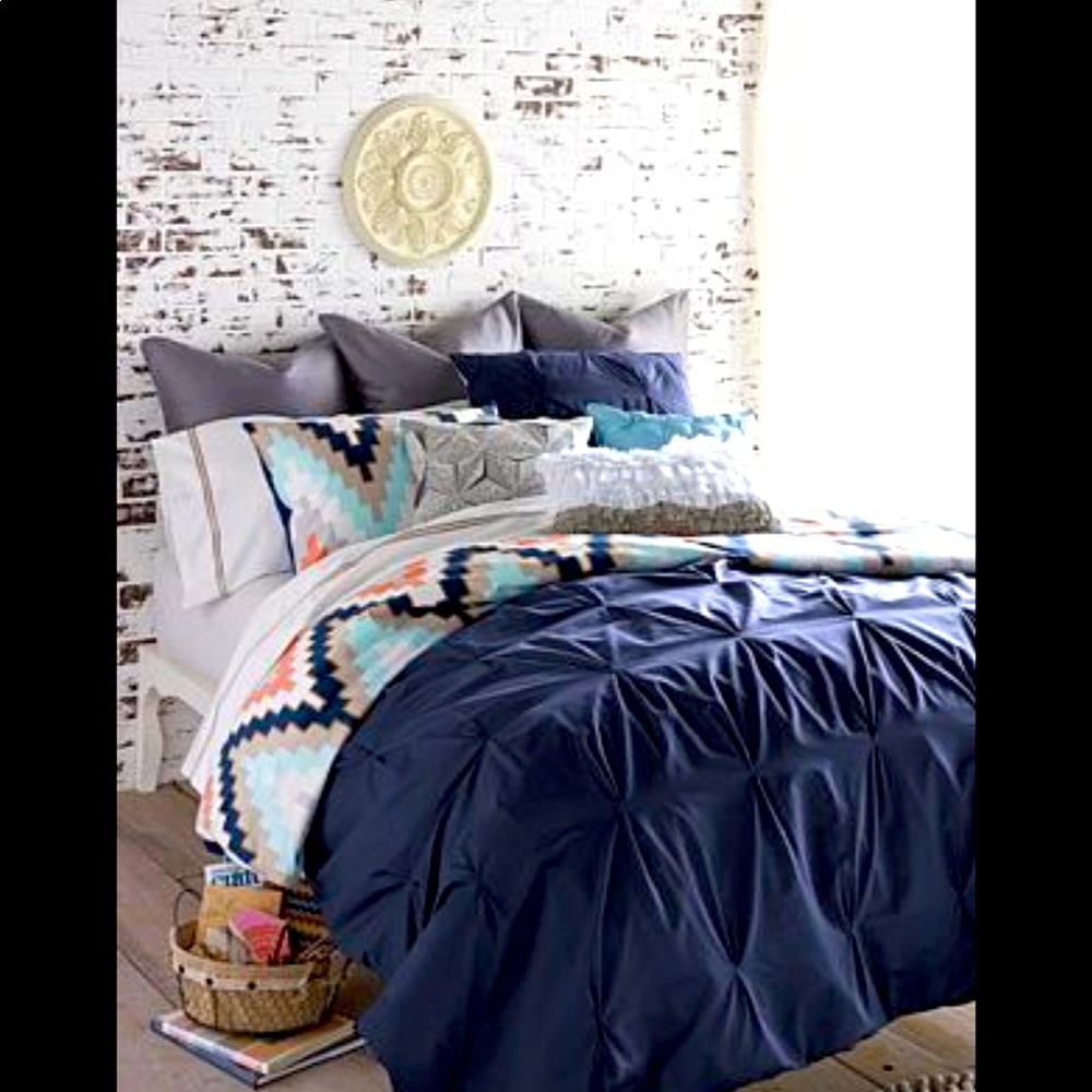 Navy aztec bedding